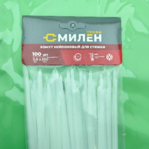 Стяжка 3,6*250 100шт пачка (хомут)